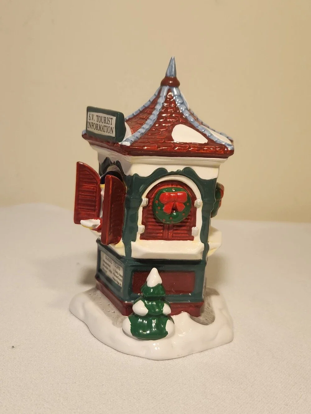 Dept. 56 Snow Village Hand Painted Tour The Village Tourist Information Booth